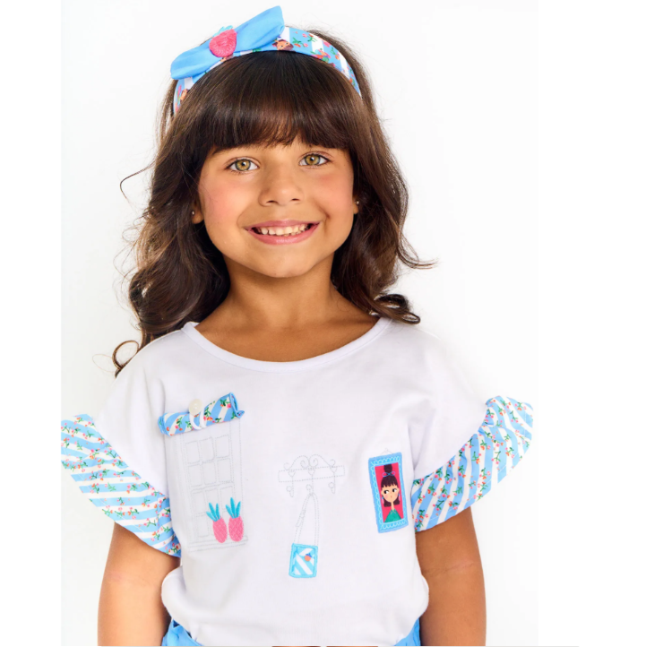 Blusa Infantil Estampa Eu Amo Frutinhas – Tam. 2 a 12 anos – Branco