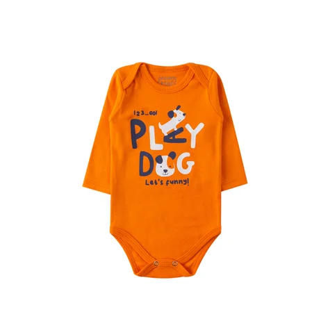 Body Infantil Masculino Laranja Dog