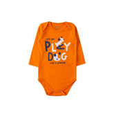 Body Infantil Masculino Laranja Dog