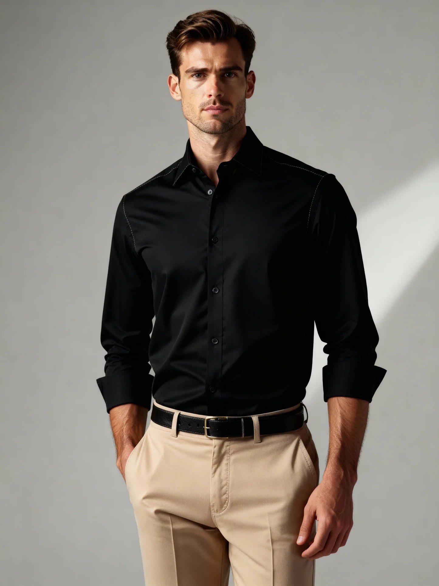 Camisa Masculina Manga Longa Social Slim Premium